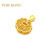 POH KONG 999/24K Yellow Gold Longevity Lock Pendant with 'JiXiang' Fortune Symbol