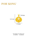 POH KONG 999/24K Yellow Gold Longevity Lock Pendant with 'JiXiang' Fortune Symbol
