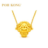 POH KONG 999/24K Yellow Gold Wink Goat Zodiac Charm Pendant
