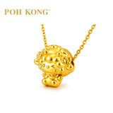 POH KONG 999/24K Yellow Gold Wink Goat Zodiac Charm Pendant