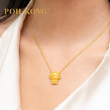 POH KONG 999/24K Yellow Gold Wink Goat Zodiac Charm Pendant