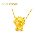 POH KONG 999/24K Yellow Gold Goat Zodiac Charm Pendant