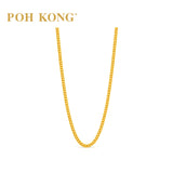 POH KONG 999/24K Yellow Gold Solid Single Curb Chain