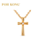 POH KONG 750/18K Rose Gold Cross Pendant with Diamond