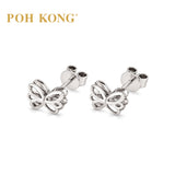POH KONG 375/9K White Gold Ribbon Stud Earrings