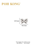 POH KONG 375/9K White Gold Ribbon Stud Earrings