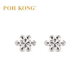 POH KONG 375/9K White Gold Endless Knot Stud Earrings