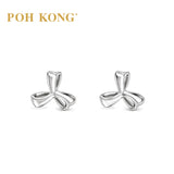 POH KONG 375/9K White Gold Three-Petal Bow Stud Earrings