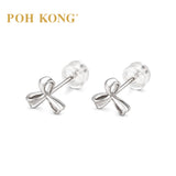 POH KONG 375/9K White Gold Three-Petal Bow Stud Earrings