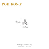 POH KONG 375/9K White Gold Three-Petal Bow Stud Earrings
