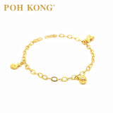 POH KONG 916/22K Yellow Gold Kids Bear And Bell Anklet