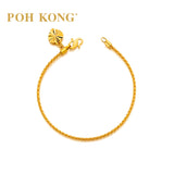 POH KONG 916/22K Yellow Gold Delicate Cross-Weave Bracelet with Lobster Clasp