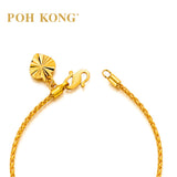 POH KONG 916/22K Yellow Gold Delicate Cross-Weave Bracelet with Lobster Clasp