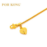 POH KONG 916/22K Yellow Gold Delicate Cross-Weave Bracelet with Lobster Clasp