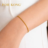 POH KONG 916/22K Yellow Gold Delicate Cross-Weave Bracelet with Lobster Clasp