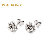 POH KONG 375/9K White Gold Rose Stud Earrings