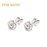 POH KONG 375/9K White Gold Flower Stud Earrings