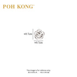 POH KONG 375/9K White Gold Flower Stud Earrings