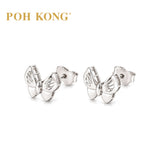 POH KONG 375/9K White Gold Butterfly Stud Earrings