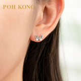 POH KONG 375/9K White Gold Butterfly Stud Earrings