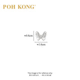 POH KONG 375/9K White Gold Butterfly Stud Earrings
