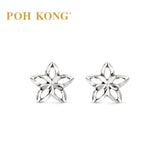 POH KONG 375/9K White Gold Flower Stud Earrings