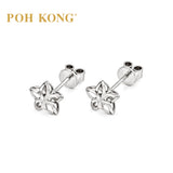 POH KONG 375/9K White Gold Flower Stud Earrings