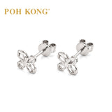 POH KONG 375/9K White Gold Flower Stud Earrings