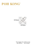 POH KONG 375/9K White Gold Flower Stud Earrings