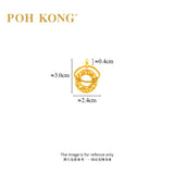 POH KONG 916/22K Yellow Gold Tranz Interlocking Textured Circle Pendant