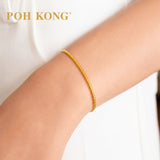 POH KONG 916/22K Yellow Gold Bombato Bracelet