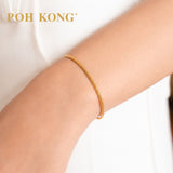 POH KONG 916/22K Yellow Gold V-Shaped Chain Bracelet