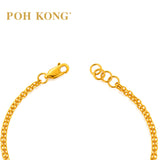 POH KONG 916/22K Yellow Gold Triple Star with Beads Bracelet
