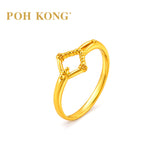 POH KONG 916/22K Yellow Gold Geometric Rhombus Rope Ring