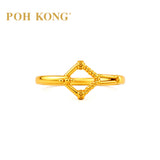 POH KONG 916/22K Yellow Gold Geometric Rhombus Rope Ring