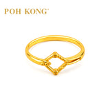 POH KONG 916/22K Yellow Gold Geometric Rhombus Rope Ring
