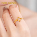POH KONG 916/22K Yellow Gold Geometric Rhombus Rope Ring