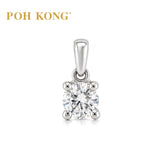 POH KONG 750/18K White Gold Classic Round Diamond Pendant