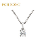 POH KONG 750/18K White Gold Classic Round Diamond Pendant