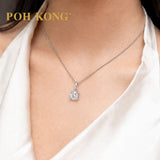 POH KONG 750/18K White Gold Classic Round Diamond Pendant