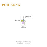 POH KONG 750/18K White Gold Multi-Color Teardrop Sapphires with Diamonds Pendant