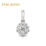 POH KONG 750/18K White Gold Classic Floral Diamond Pendant