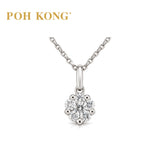 POH KONG 750/18K White Gold Classic Floral Diamond Pendant