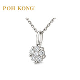 POH KONG 750/18K White Gold Classic Floral Diamond Pendant