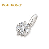 POH KONG 750/18K White Gold Classic Floral Diamond Pendant