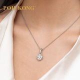 POH KONG 750/18K White Gold Classic Floral Diamond Pendant