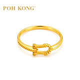 POH KONG 916/22K Yellow Gold Horseshoe Buckle Ring