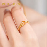 POH KONG 916/22K Yellow Gold Horseshoe Buckle Ring