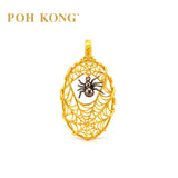 POH KONG 916/22K Yellow Gold Tranz Spider Oval Net Pendant