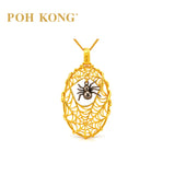 POH KONG 916/22K Yellow Gold Tranz Spider Oval Net Pendant